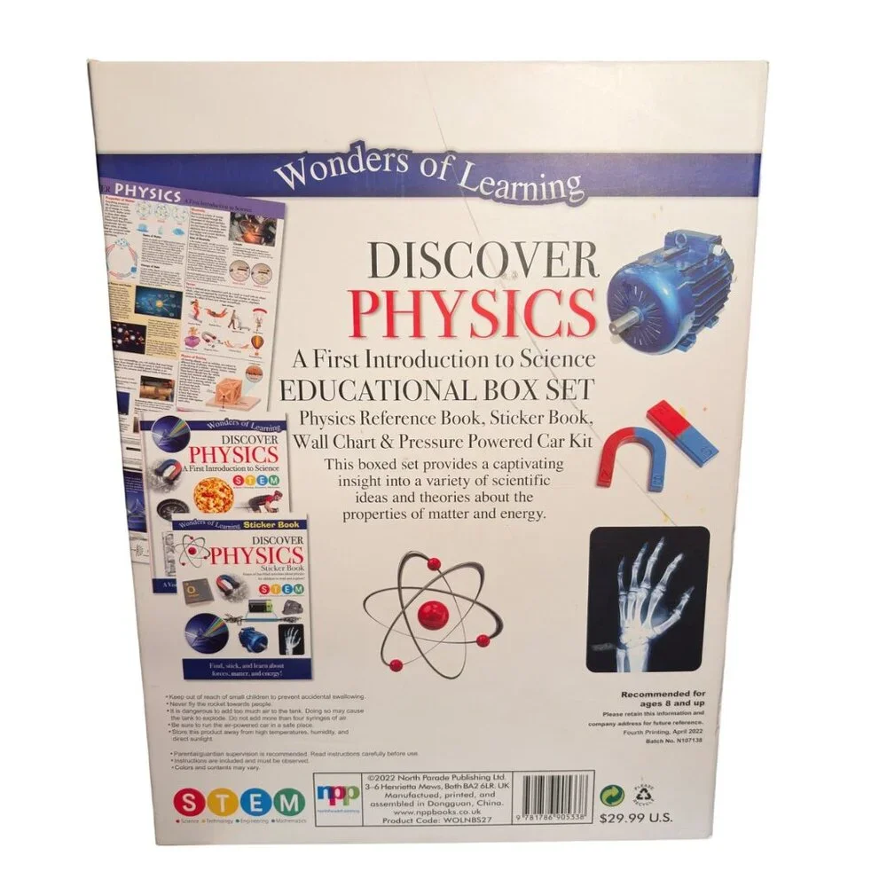 Educational Box Set Kids STEM Learning Kit Reference Book Stickers Wall Chart - Picture 3 of 4
